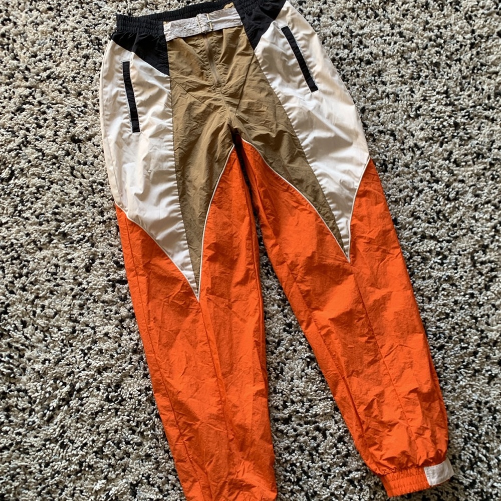 adidas Colorblock Track Pants in Orange, White, Tan and Black - Picture 3 of 16